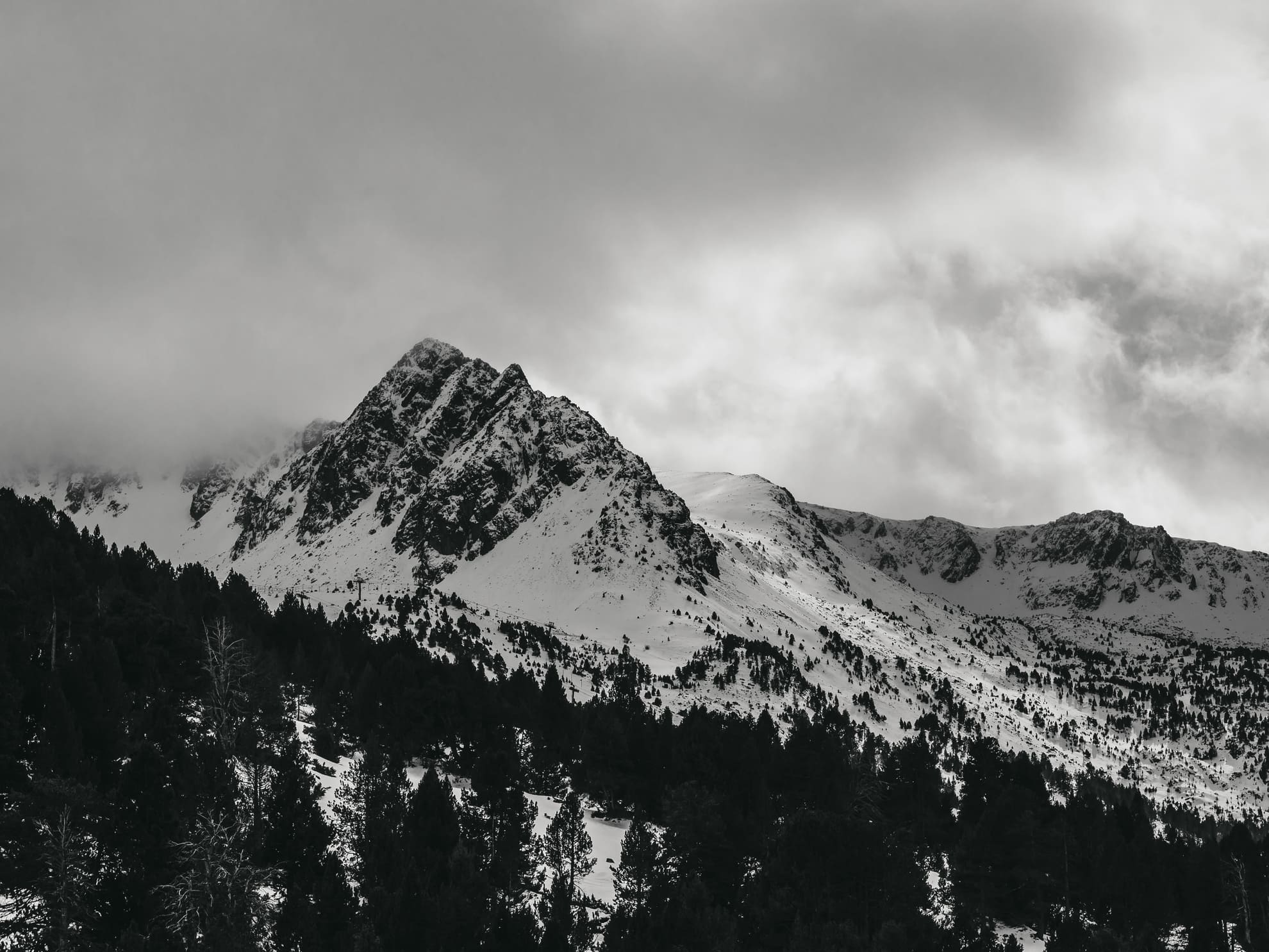 Sommets enneigés des Pyrénées andorranes