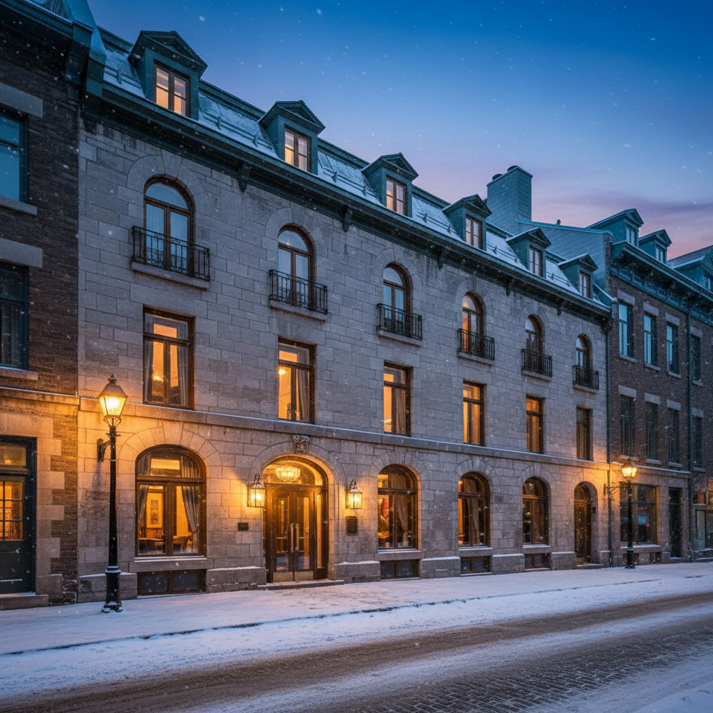 Hôtel-boutique de luxe dans un bâtiment de 1914 du Vieux-Montréal, Québec