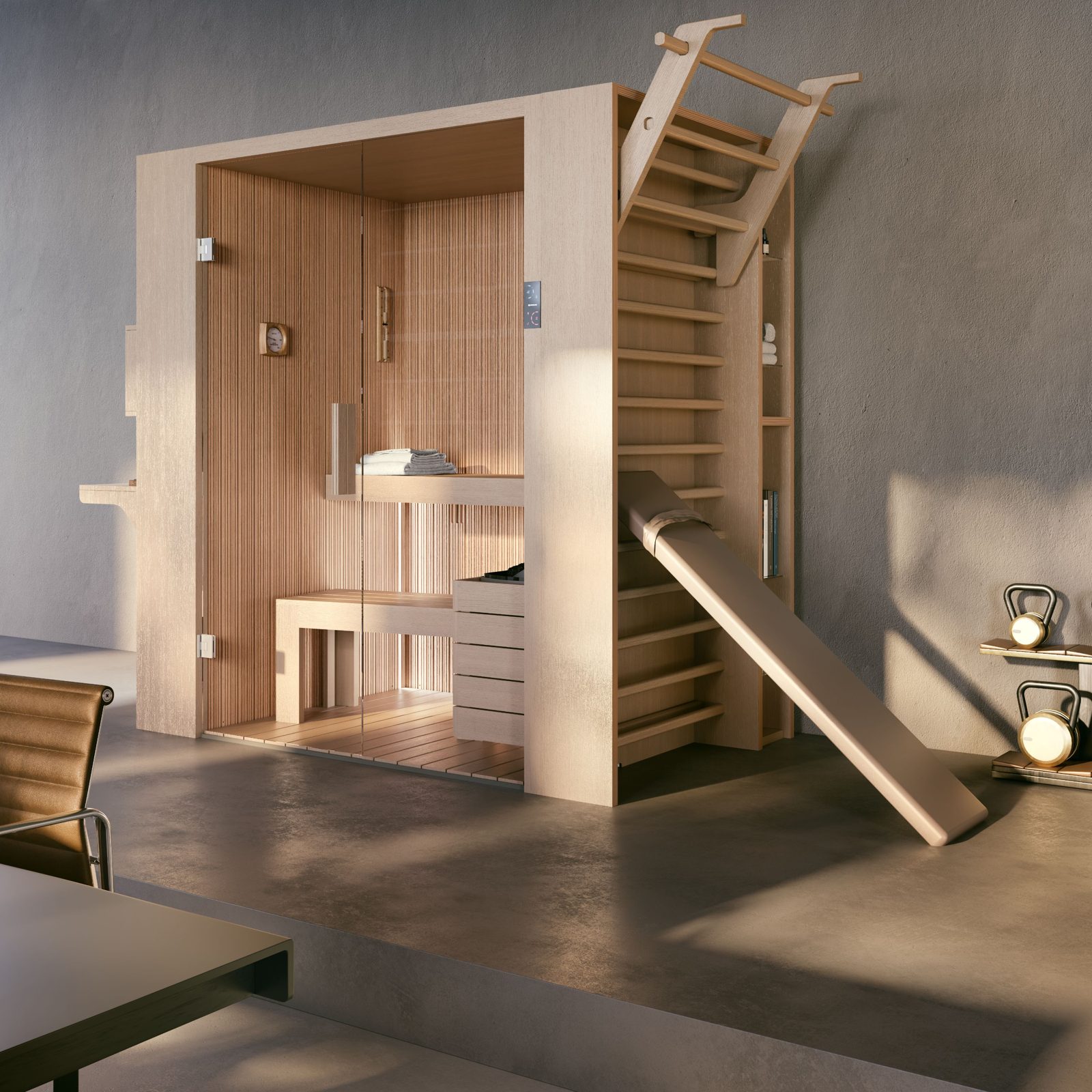 Sauna de la gamme Home Oasis de Novellini · La Revue des Hôtels