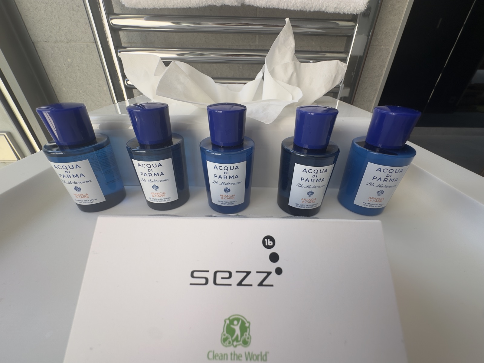 Produits Acqua di Parma Blu Mediterraneo amenities Hôtel Sezz Saint-Tropez