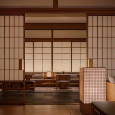 Traditional wooden townhouses inform interiors of Kengo Kuma-designed Capella Kyoto hotel