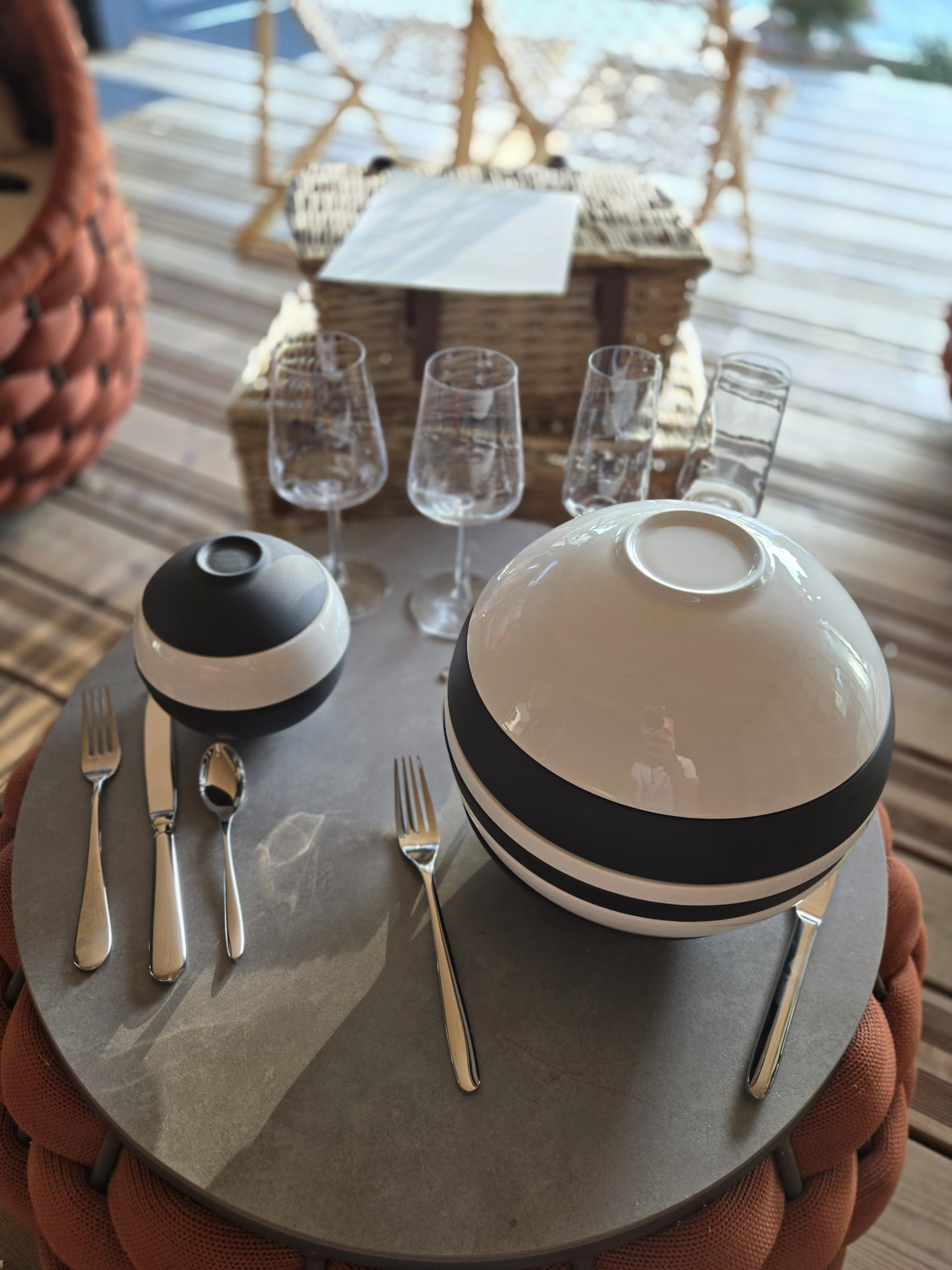 Vaisselle Villeroy et Boch oeuf signature menu gastronomique Pépite Lodge