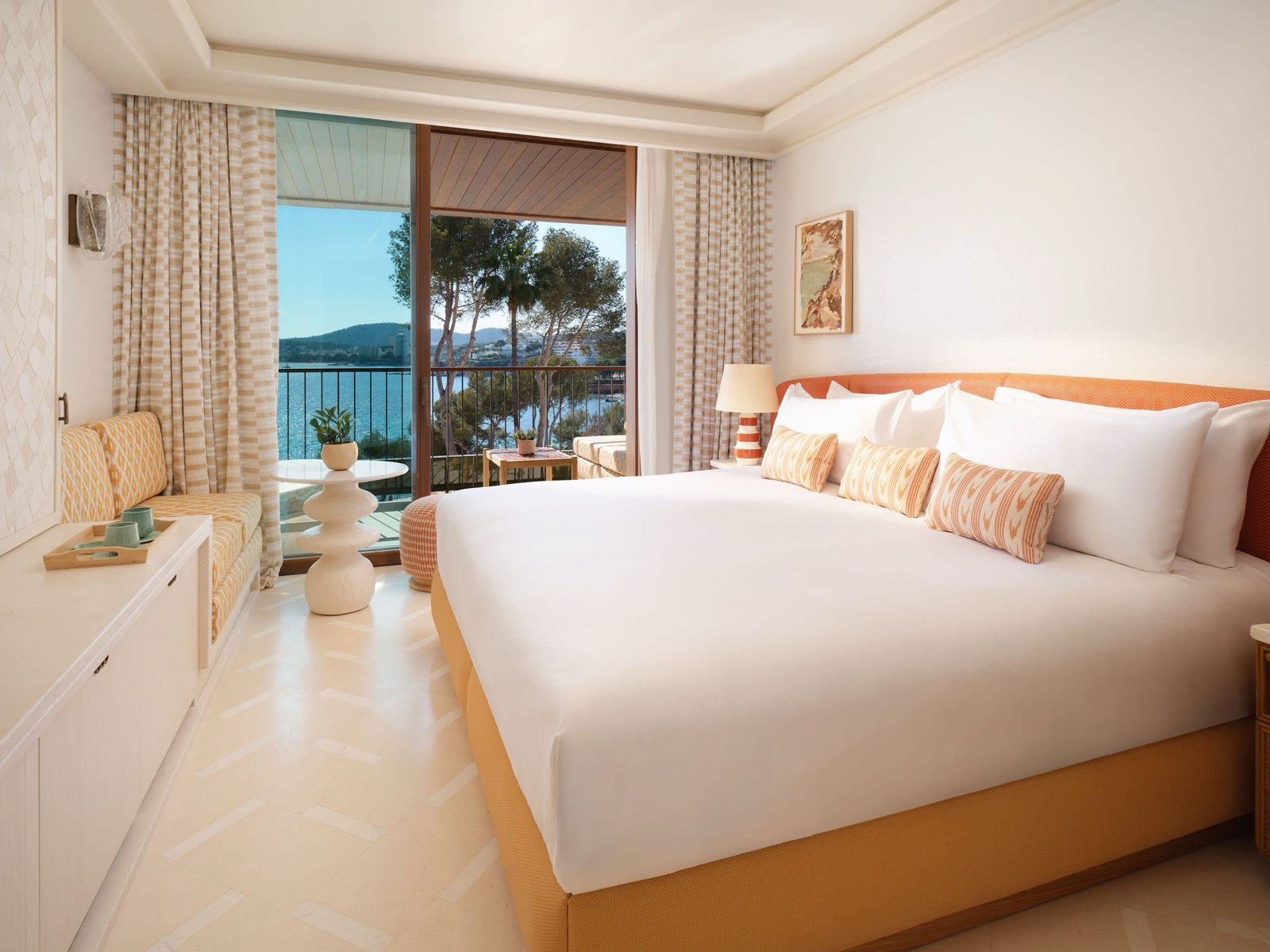 Chambre supérieure vue mer du Mandarin Oriental Punta Negra, Majorque, avec terrasse privée