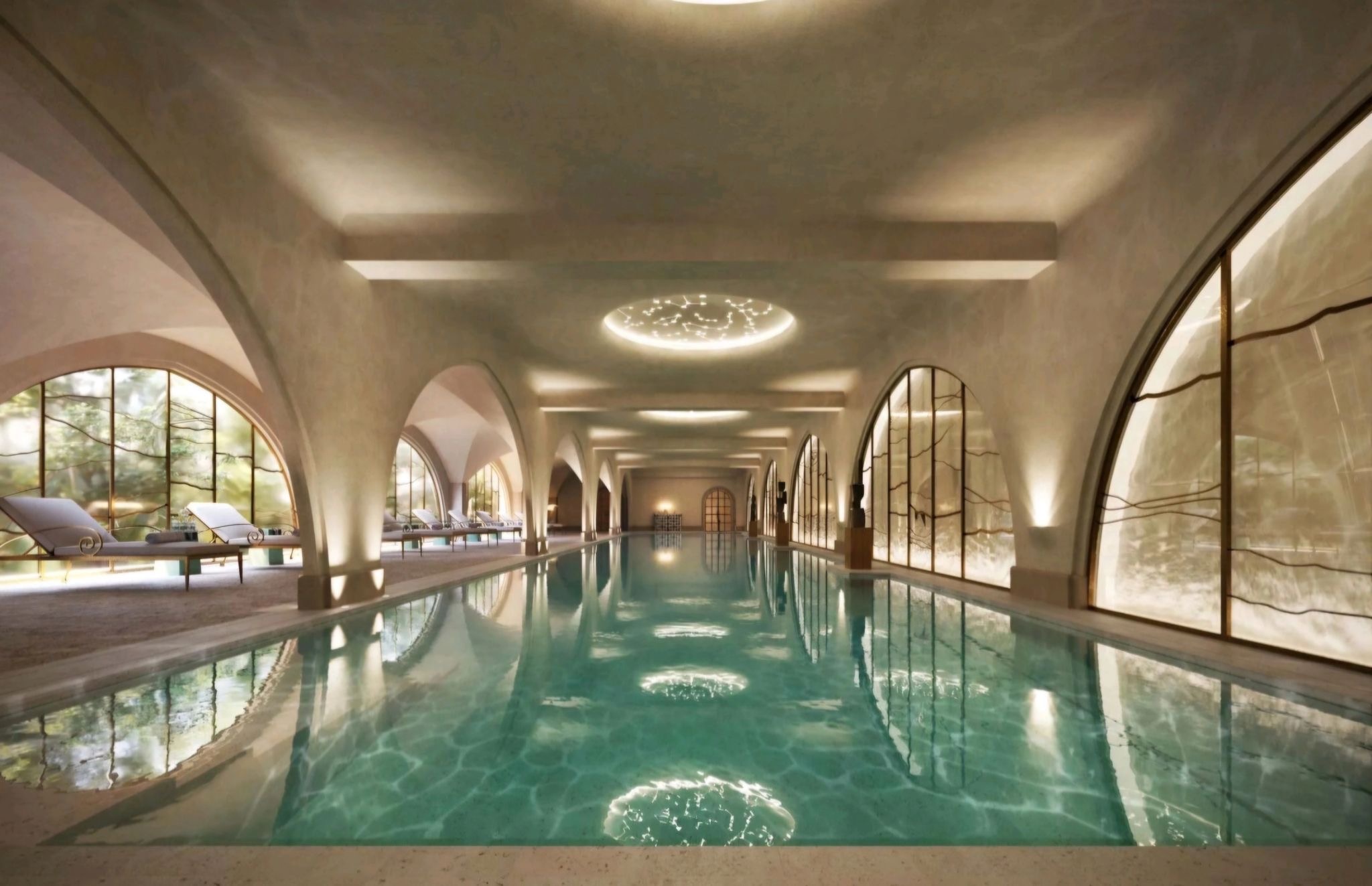 The swimming pool at Surrenne spa