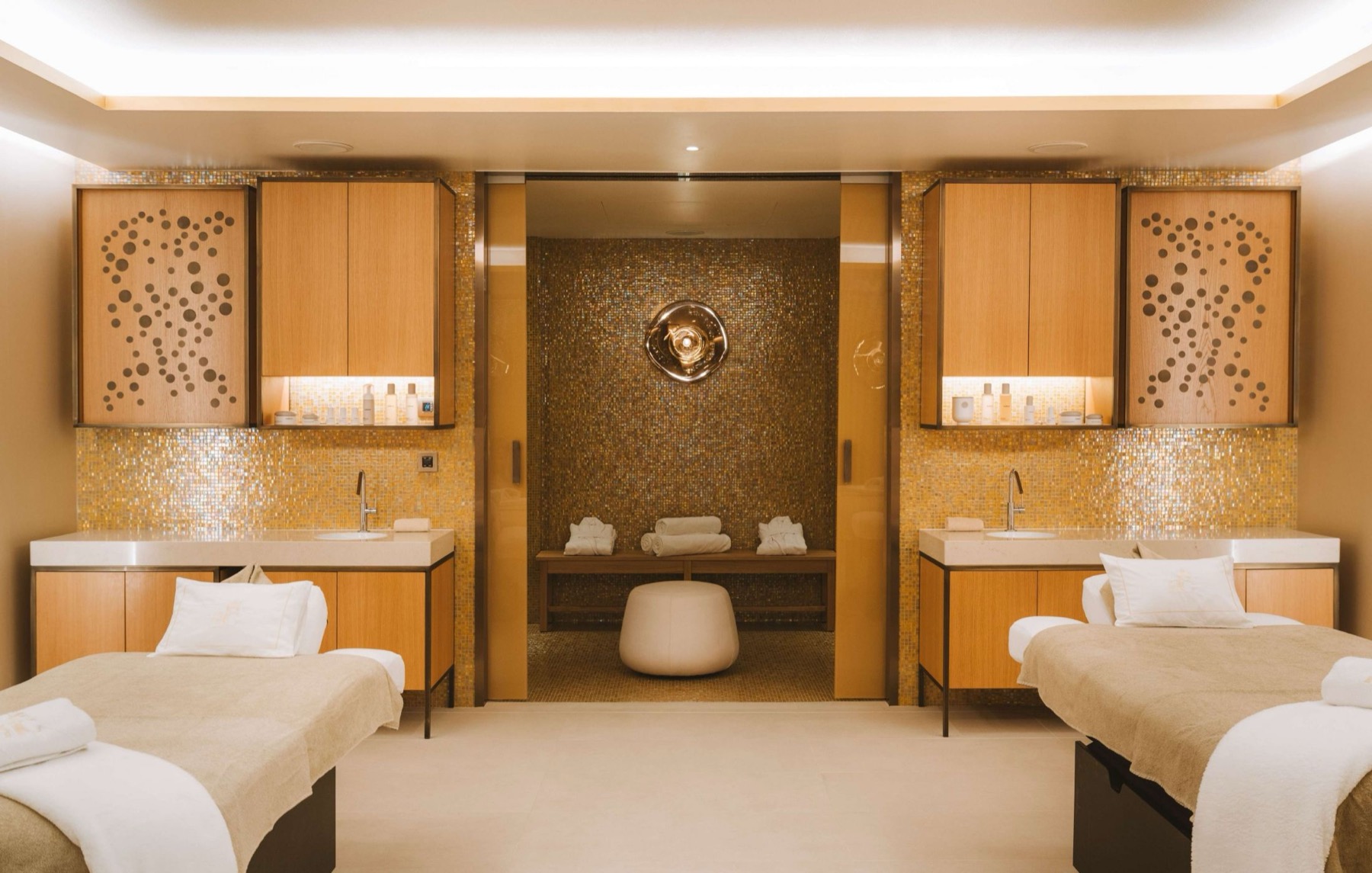 Treatment room at the 1,500 sq m Royal Champagne spa