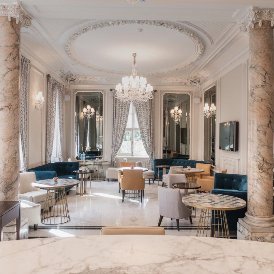 The Belle Époque lounge at Villa Genesis