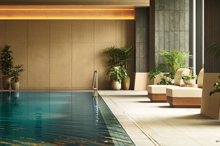 La piscine intérieure du 1 Hotel Tokyo, nouvel hôtel de luxe durable au Japon
