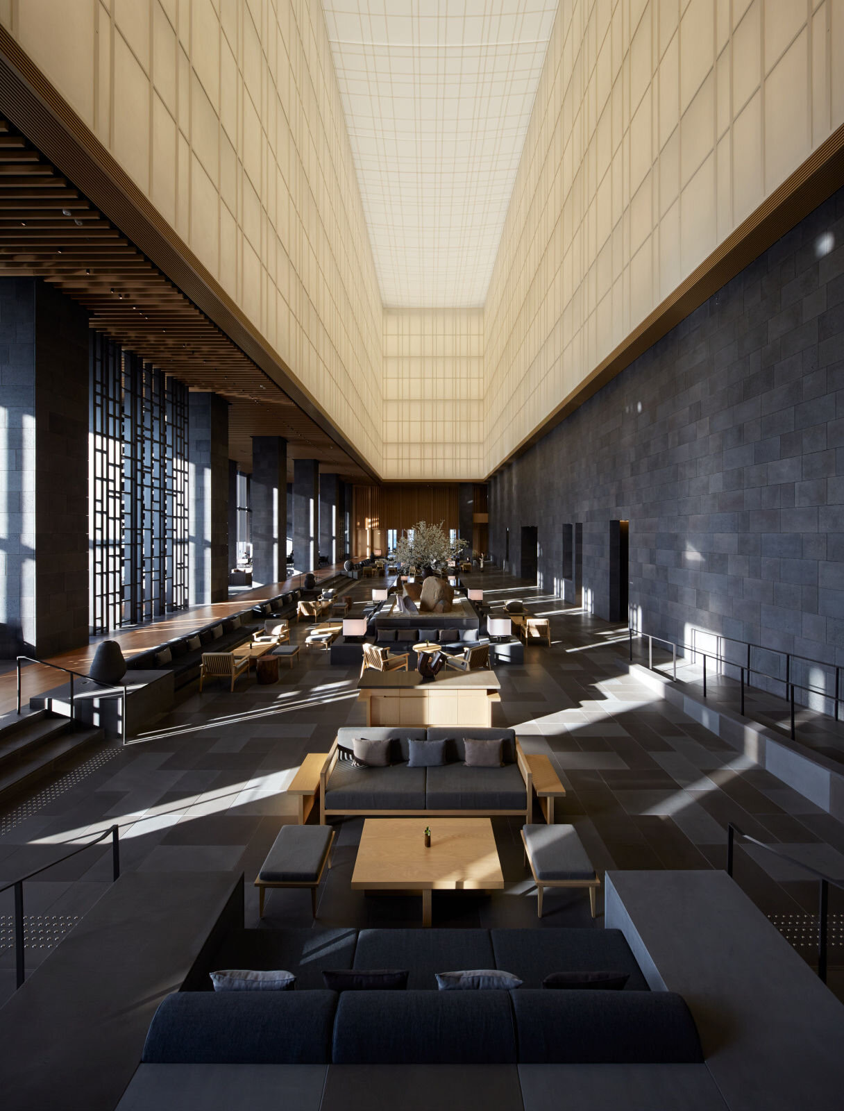 The Aman Tokyo lobby and its thirty-metre atrium