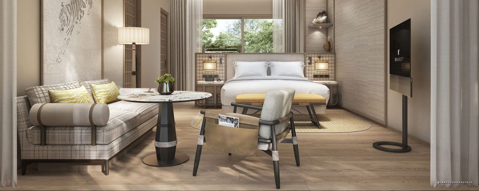Chambre du JW Marriott Ranthambore, Inde