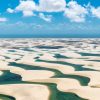 Les dunes et lagons des Lencois Maranhenses, pres du village d Atins au Bresil