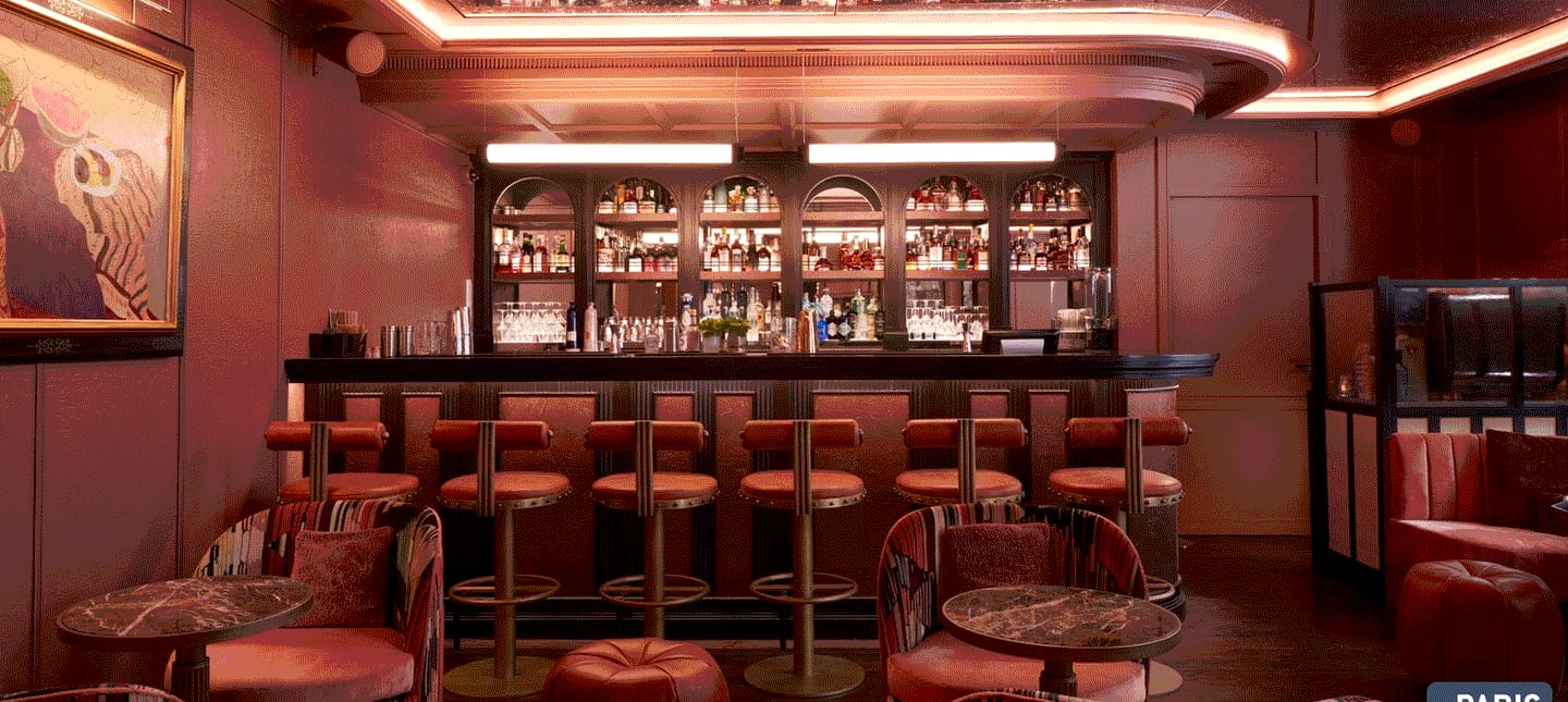 La cour-restaurant de l'hôtel Maison Delano Paris