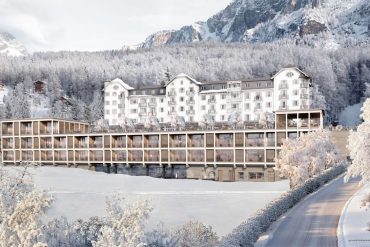 L hotel Mandarin Oriental Cristallo a Cortina d Ampezzo sous la neige