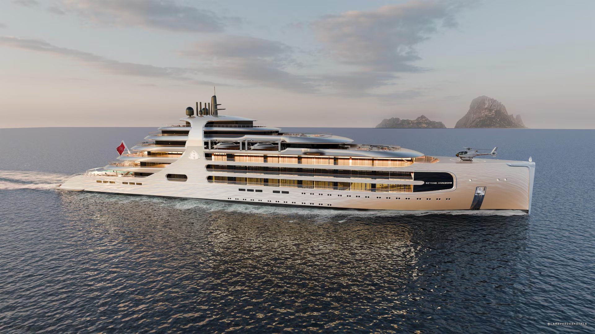 Le gigayacht Beyond Horizons du Maybach Ocean Club en mer · La Revue des Hôtels