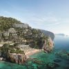Rendu du futur Nammos Resort Montenegro en Baie de Smokva sur la Riviera de Budva au Monténégro