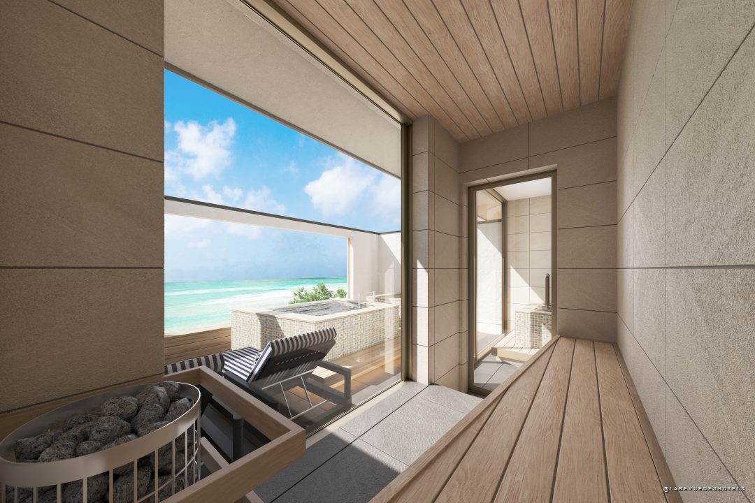 Chambre avec sauna, bain froid et onsen privés face au Pacifique, Onjuku Itsukiri