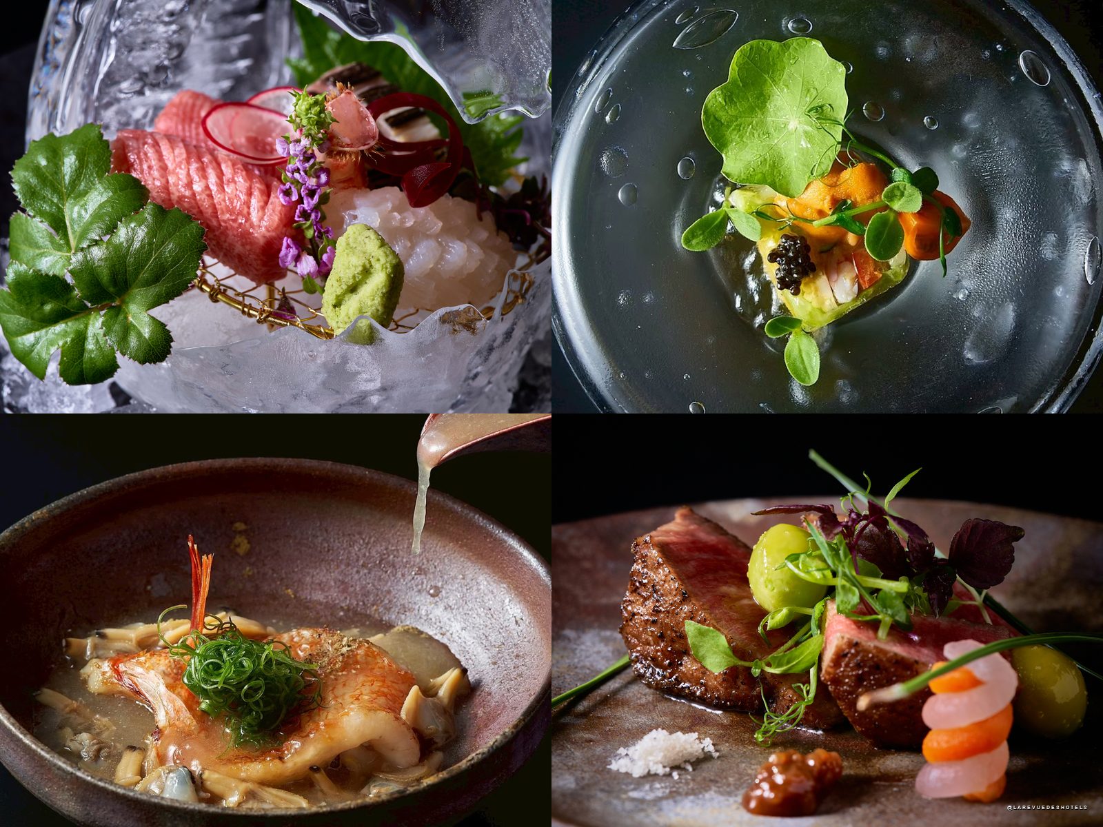 Cuisine japonaise en menu complet (kaiseki) supervisée par le Kappo Ikkon, Onjuku Itsukiri