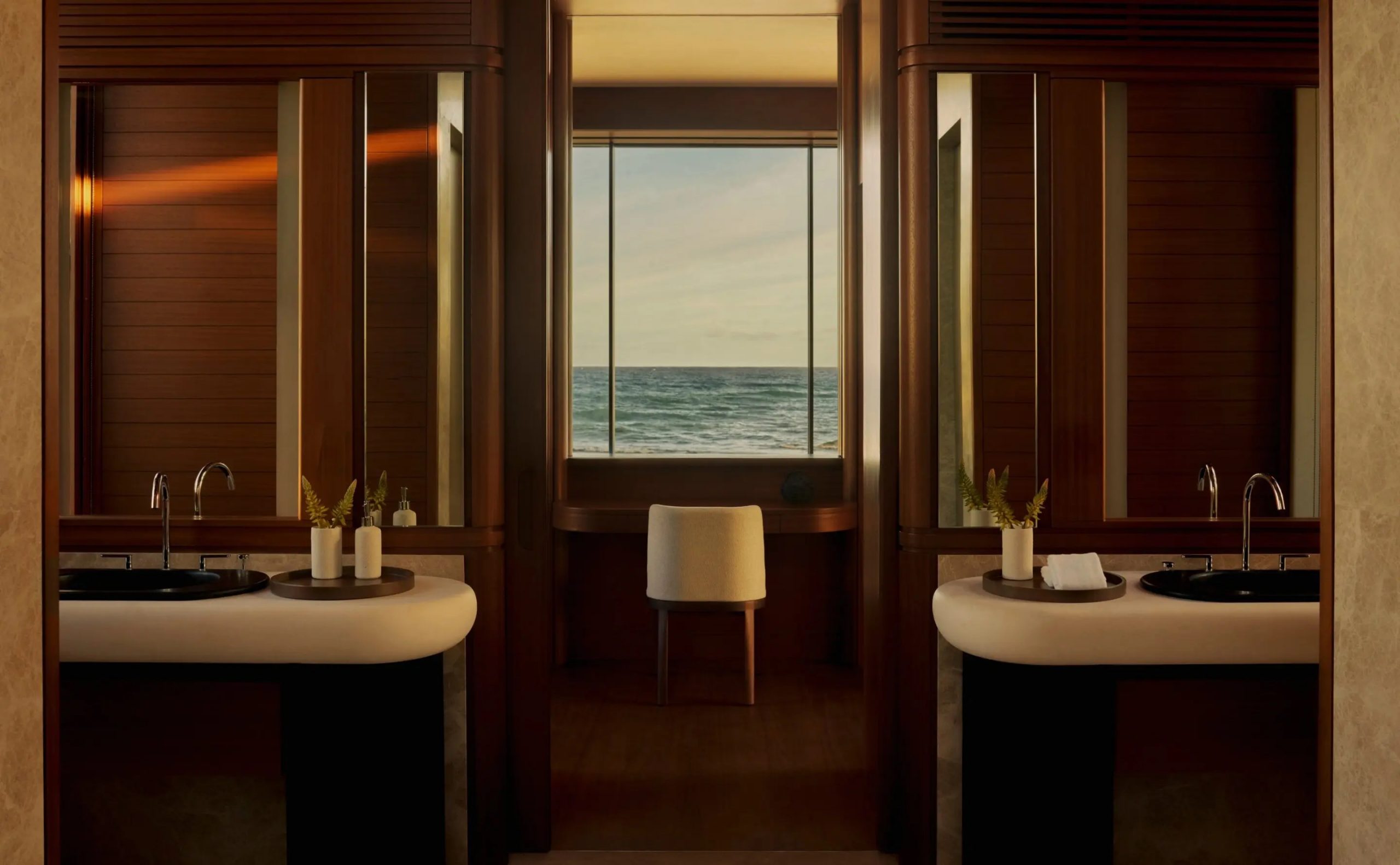 The bathroom of an Amanvari casita, open to the outdoors