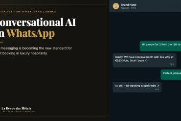 Conversational AI on WhatsApp, the new standard for direct hotel booking · La Revue des Hôtels