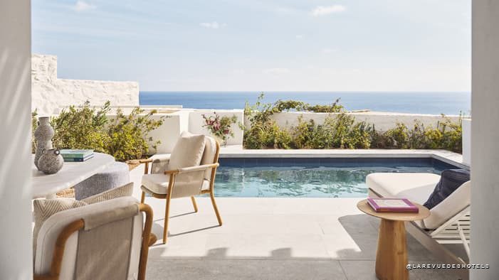 Four Seasons Mykonos, piscine privative face à la mer Égée