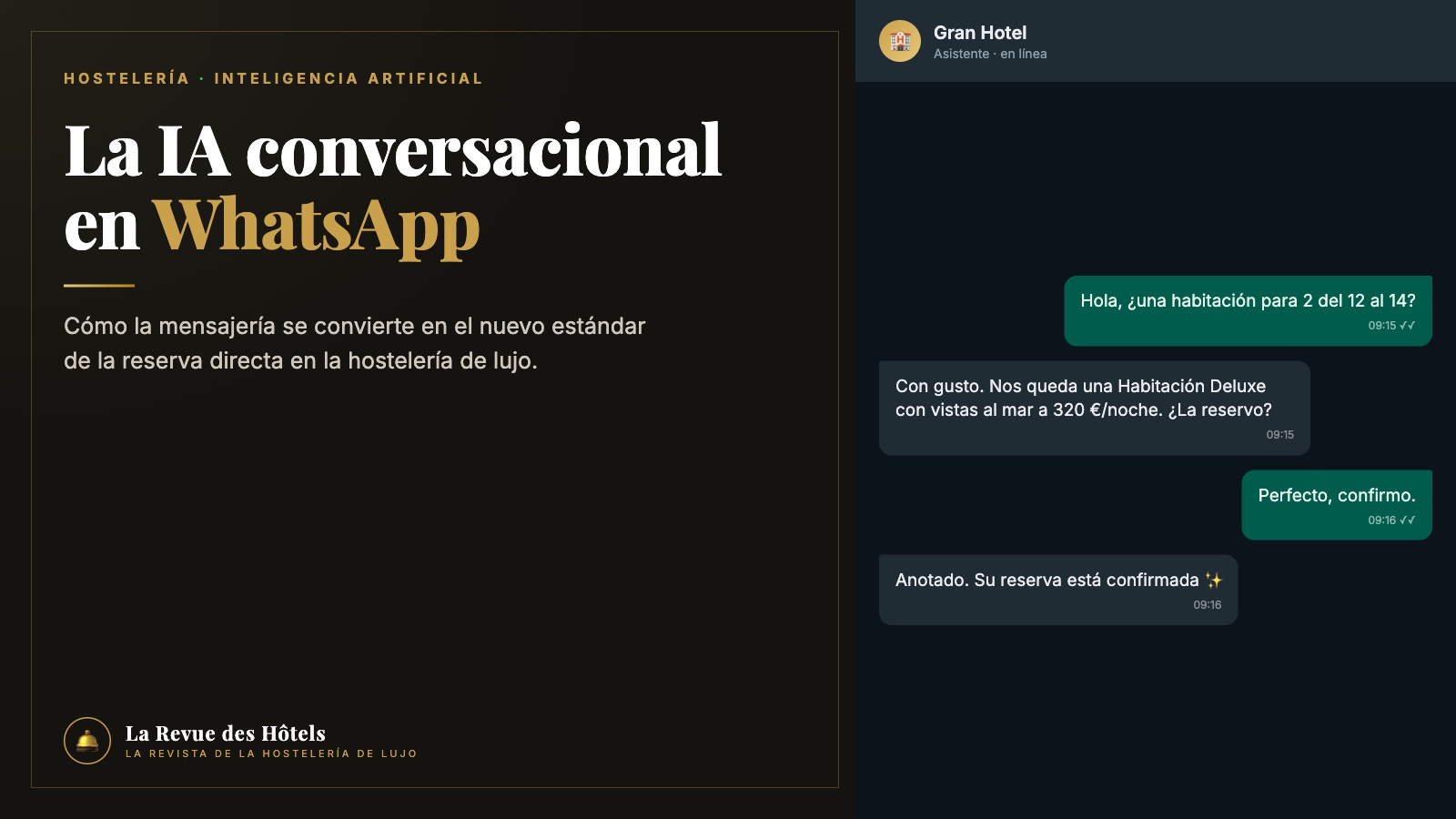 La IA conversacional en WhatsApp, el nuevo estándar de la reserva directa hotelera · La Revue des Hôtels