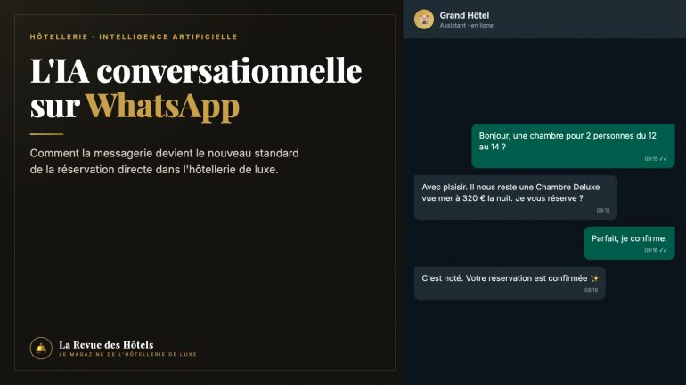 Réservation directe : l&rsquo;IA conversationnelle sur WhatsApp devient le nouveau standard de l&rsquo;hôtellerie de luxe