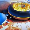 Vue aérienne du futur hôtel 4 étoiles de science-fiction du Futuroscope, deux soucoupes et une verrière circulaire (vue d'artiste)