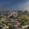 Vue d'ensemble du Disney Lakeshore Lodge, sur les rives de Bay Lake en Floride