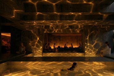 Le grand bassin du Midjourney Spa à San Francisco, rendu de Basalt Architects