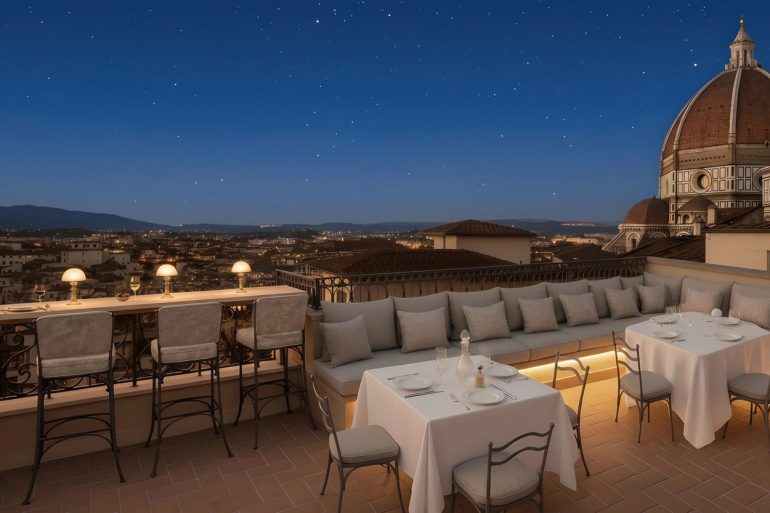 Terrasse rooftop du Palazzo Sogni à Florence face au Duomo