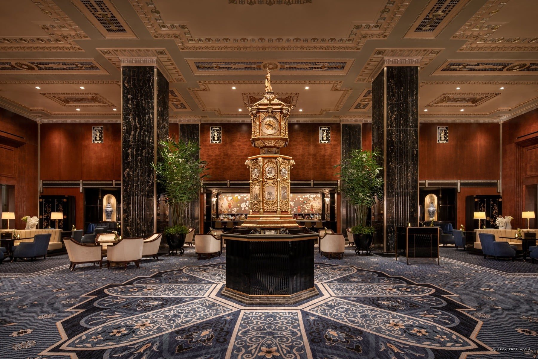 Peacock Alley et son horloge, le hall du Waldorf Astoria New York