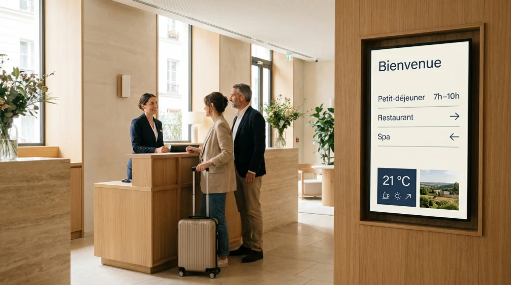 Sinalização digital na recepção do hotel: como melhorar a experiência do hóspede