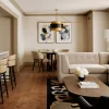 Salon et cuisine ouverte d'une suite de la City Suites Collection du Four Seasons Hotel Boston