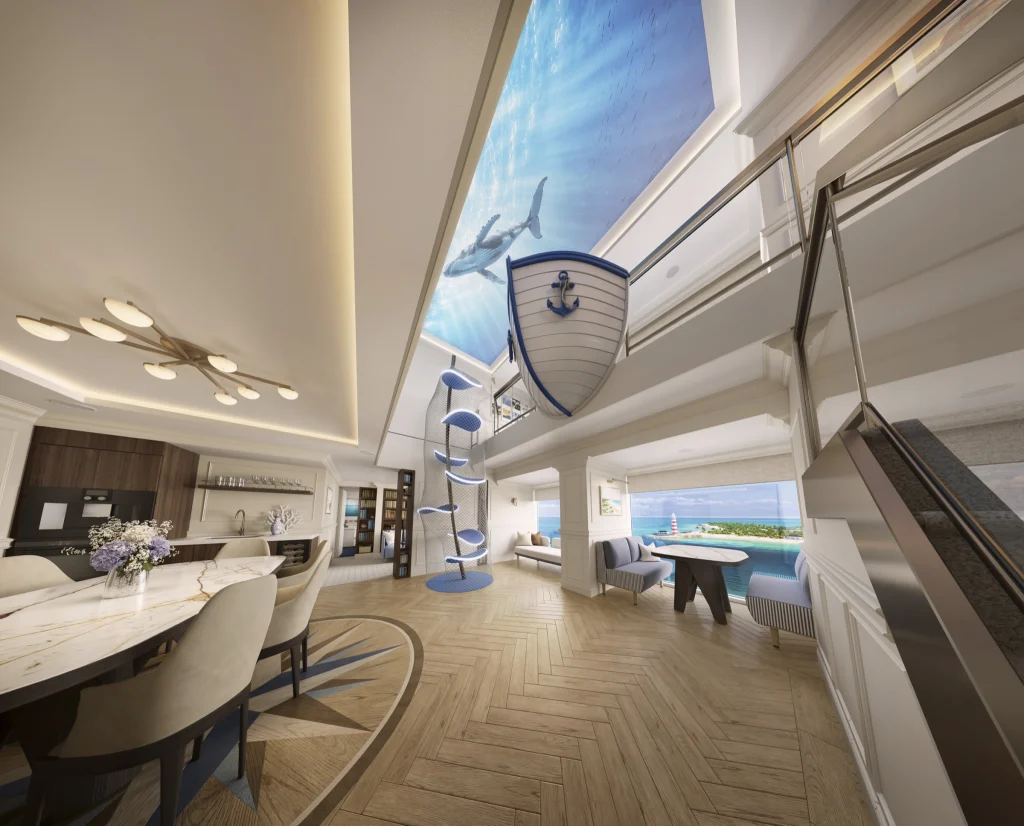 Le paquebot MSC World Atlantic embarquera une villa familiale de 230 m² sur deux ponts, cap sur les Caraïbes