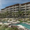 Rendu des piscines bordées de palmiers du Park Hyatt Riviera Maya, premier tout-compris de la marque