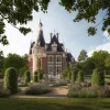 Rendu du château Bel-Air, futur cœur du resort Six Senses Loire Valley, et de ses jardins